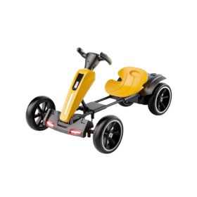 12V Electric Kids Pedal Go Kart, Folder Go Kart, Outdoor Ride On Toy With Adjustable Seat, 4 Non-Slip EVA Wheels For Boys And Girls For Age 3-6 Y (Option: HAMIF1001 YELLOW)