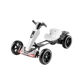 12V Electric Kids Pedal Go Kart, Folder Go Kart, Outdoor Ride On Toy With Adjustable Seat, 4 Non-Slip EVA Wheels For Boys And Girls For Age 3-6 Y (Option: HAMIF1001 WHITE)